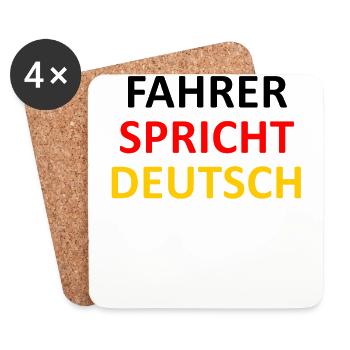 Fahrer spricht deutsch - Untersetzer (4er-Set) - Weiß - Vorne