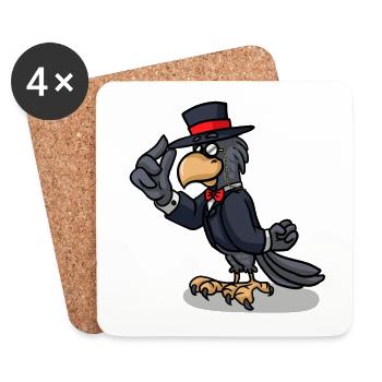 black raven raven crow crows bird - Coasters (set of 4) - white - Front