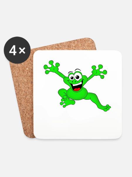 Frosch - Untersetzer (4er-Set) - Weiß