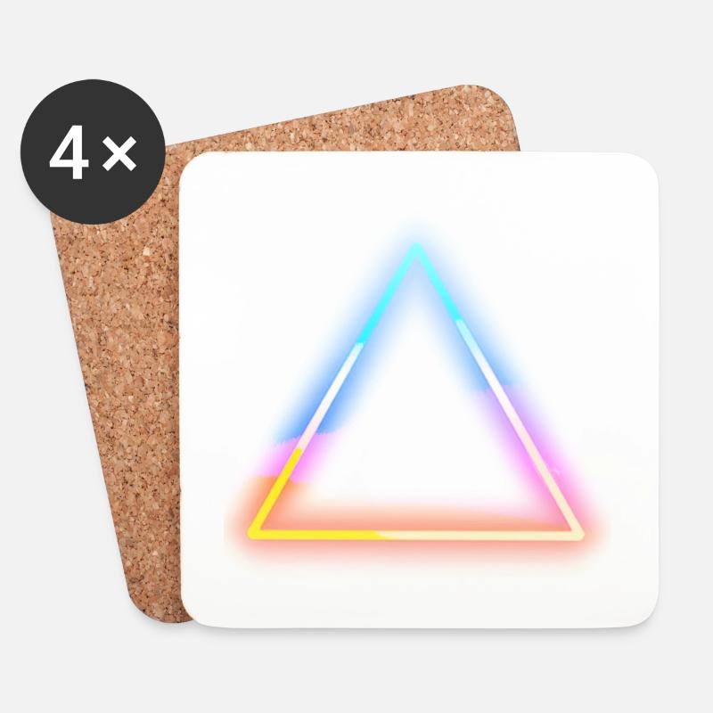 Modern luminous neon three corners - Coasters (set of 4) - white