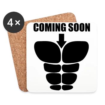 Six Pack coming soon Waschbrettbauch Geschenk - Untersetzer (4er-Set) - Weiß - Vorne
