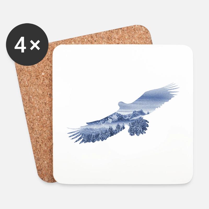 Soar like an Eagle - Untersetzer (4er-Set) - Weiß