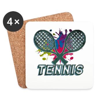 Tennis - Untersetzer (4er-Set) - Weiß - Vorne