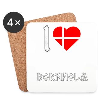 I Love Bornholm Dänemark - Untersetzer (4er-Set) - Weiß - Vorne
