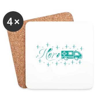 Rettungssanitäter Rettungsassistent Geschenk - Untersetzer (4er-Set) - Weiß - Vorne