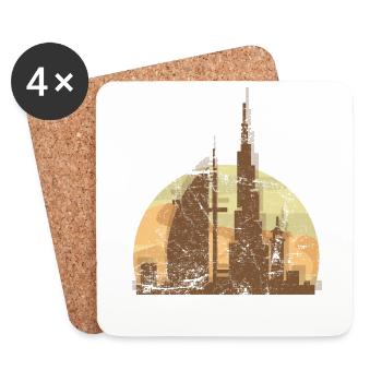 Dubai Tourismus Tower Stadt Zentrum Sonne Geschenk - Untersetzer (4er-Set) - Weiß - Vorne