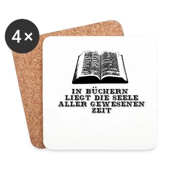 Book Books Books Design - Coasters (set of 4) - white - Front