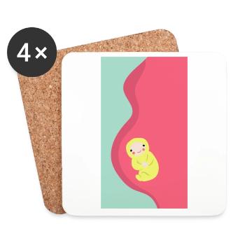 Baby belly baby in the belly birth Pregnant gift - Coasters (set of 4) - white - Front