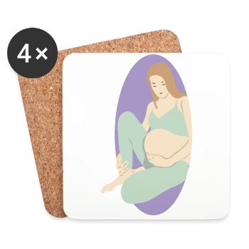 Happy Pregnant Baby Belly Birth Baby Gift - Coasters (set of 4) - white - Front