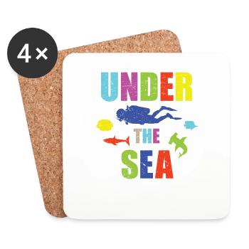 SOUS LE SEA DIVER SCUBA SUMMER DESIGN - Dessous de verre (lot de 4) - blanc - Devant