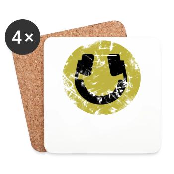 Emoji Dj House Electro Techno Bass Music Gift - Coasters (set of 4) - white - Front