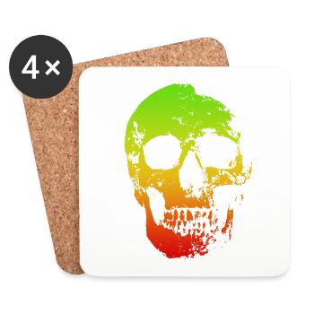 Totenkopf - Untersetzer (4er-Set) - Weiß - Vorne
