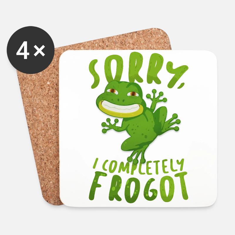 Frosch Wortspiel Lustiger Spruch Humor Geschenk - Untersetzer (4er-Set) - Weiß