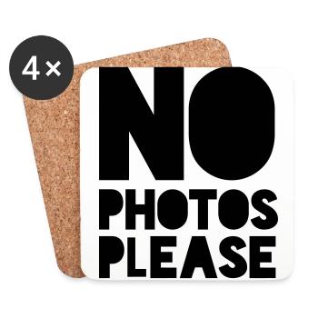 pas de photos s'il vous plaît - Dessous de verre (lot de 4) - blanc - Devant