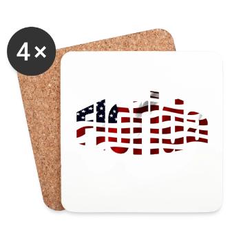 Floride us usa flag drapeau Amérique Fan - Dessous de verre (lot de 4) - blanc - Devant