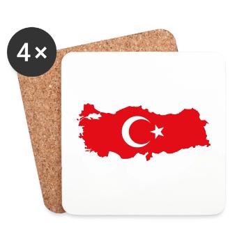 Türkei - Turkey - Türkiye - Untersetzer (4er-Set) - Weiß - Vorne