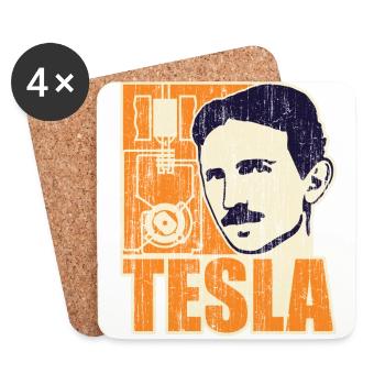 Forscher & Entwickler: Tesla - Coasters (set of 4) - white - Front