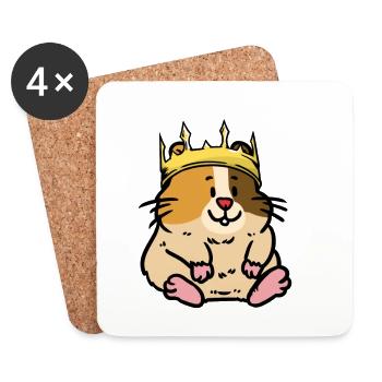 Little Hamster Rodent Rodent King Kids - Coasters (set of 4) - white - Front