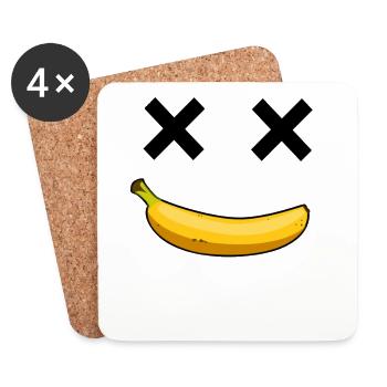 lustiges Banane Smile lach emoji - Untersetzer (4er-Set) - Weiß - Vorne