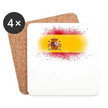 Spain grunge spanish flag funny gift - Coasters (set of 4) - white - Front