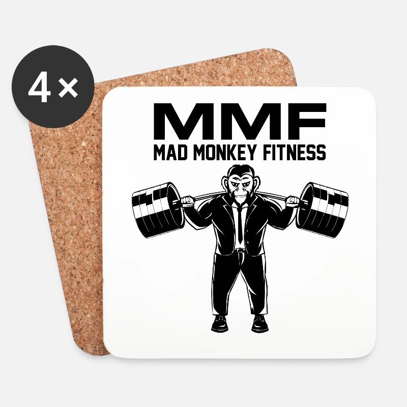 Mad Monkey Fitness - Untersetzer (4er-Set) - Weiß