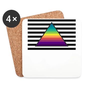 colorful triangle with gray stripes - Coasters (set of 4) - white - Front