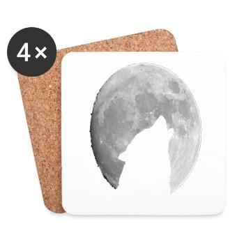 Wilder Wolf, der am Vollmond heult - Untersetzer (4er-Set) - Weiß - Vorne