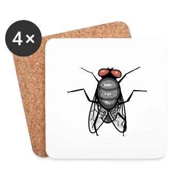 Fliege Insekten Tiere - Untersetzer (4er-Set) - Weiß - Vorne