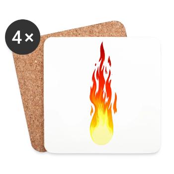 Comet Flame Fire Inferno Flame Fiery - Coasters (set of 4) - white - Front