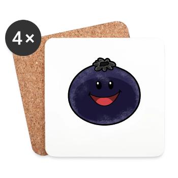 Blueberry Blueberries Vegan Vegetarian Berry Fruit - Coasters (set of 4) - white - Front