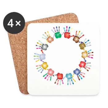 Against racism, nationality man - Coasters (set of 4) - white - Front