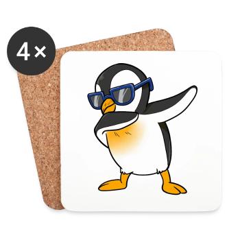 Cool penguin dab south pole dance float dance step - Coasters (set of 4) - white - Front