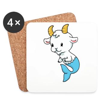Capricorn baby ibex baby - Coasters (set of 4) - white - Front