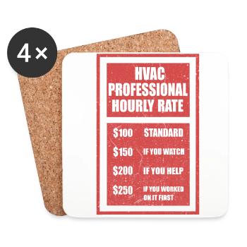 Hvac Professional Hourly Rate Mechatronics Engineer Colds - Coasters (set of 4) - white - Front