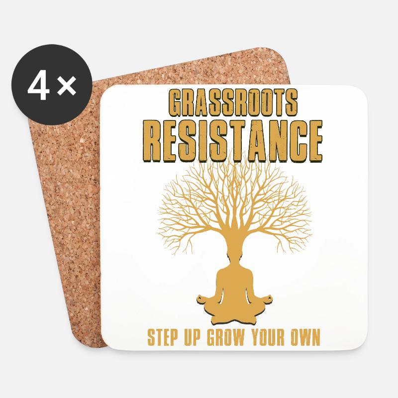 RESISTANCE GROW - Untersetzer (4er-Set) - Weiß