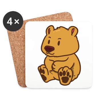 Teddy Teddy Bear Stuffed Animal Cuddle Hug - Coasters (set of 4) - white - Front