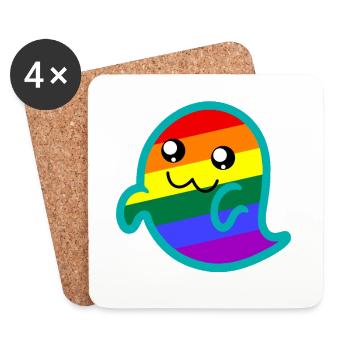 Cute LGBTQ Gaysper Kawaii Lesbian Gay Gift - Coasters (set of 4) - white - Front