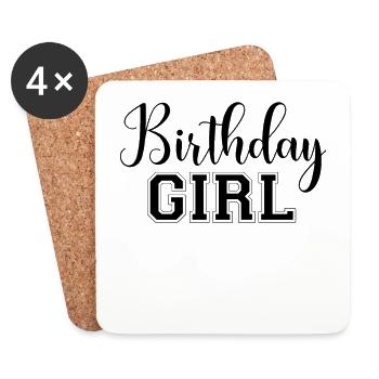 BIRTHDAY GIRL Birthday Girl Girl Gift - Coasters (set of 4) - white - Front