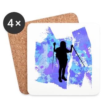 Hiking Wanderlust Hiker Mountaineering T Shirt - Coasters (set of 4) - white - Front