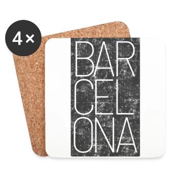 Barcelone Souvenir Catalogne Espagne - Dessous de verre (lot de 4) - blanc - Devant