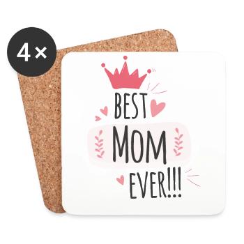 best mom ever - für die beste Mama - Untersetzer (4er-Set) - Weiß - Vorne
