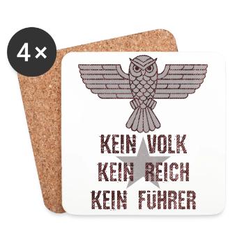 Aigle fédéral fédéral féeral hibou contre les nazis - Dessous de verre (lot de 4) - blanc - Devant