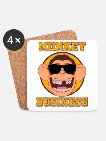 MONKEY Business - Untersetzer (4er-Set) - Weiß