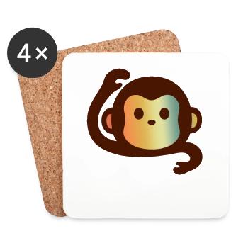 MONKEY MONKEY MONKEY MONKEY - Untersetzer (4er-Set) - Weiß - Vorne