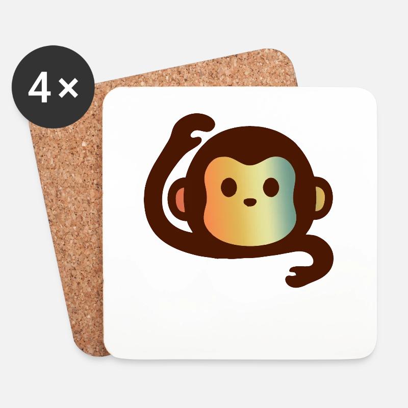 MONKEY MONKEY MONKEY MONKEY - Untersetzer (4er-Set) - Weiß