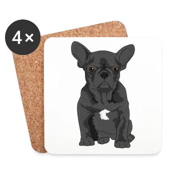 Bulldog - Dessous de verre (lot de 4) - blanc - Devant