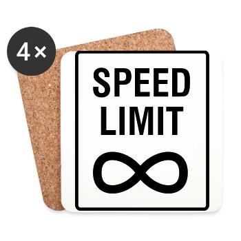 Speed Limit - Unendlich / Funny / Car Tuning - Coasters (set of 4) - white - Front