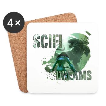 Sci-Fi Dreams - Untersetzer (4er-Set) - Weiß - Vorne