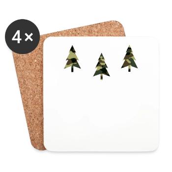 camouflage fir trees christmas tree - Coasters (set of 4) - white - Front