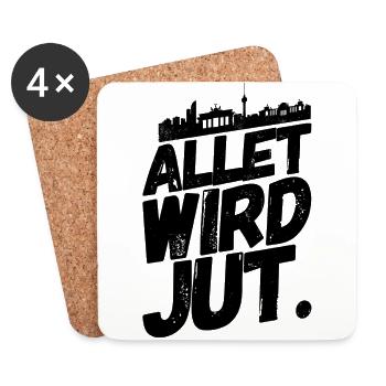 Berlin Berliner Lustige Sprüche Mundart Jut - Untersetzer (4er-Set) - Weiß - Vorne